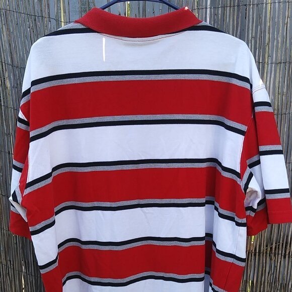 Bugle Boy Mens Striped Polo Red Black White XXL - Picture 10 of 13